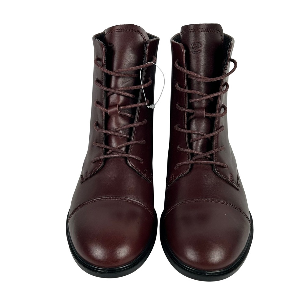 ECCO Touch 15 Lace Up Ankle Chukka Boots Dark Red Bordeaux Leather 37 US 6-6.5